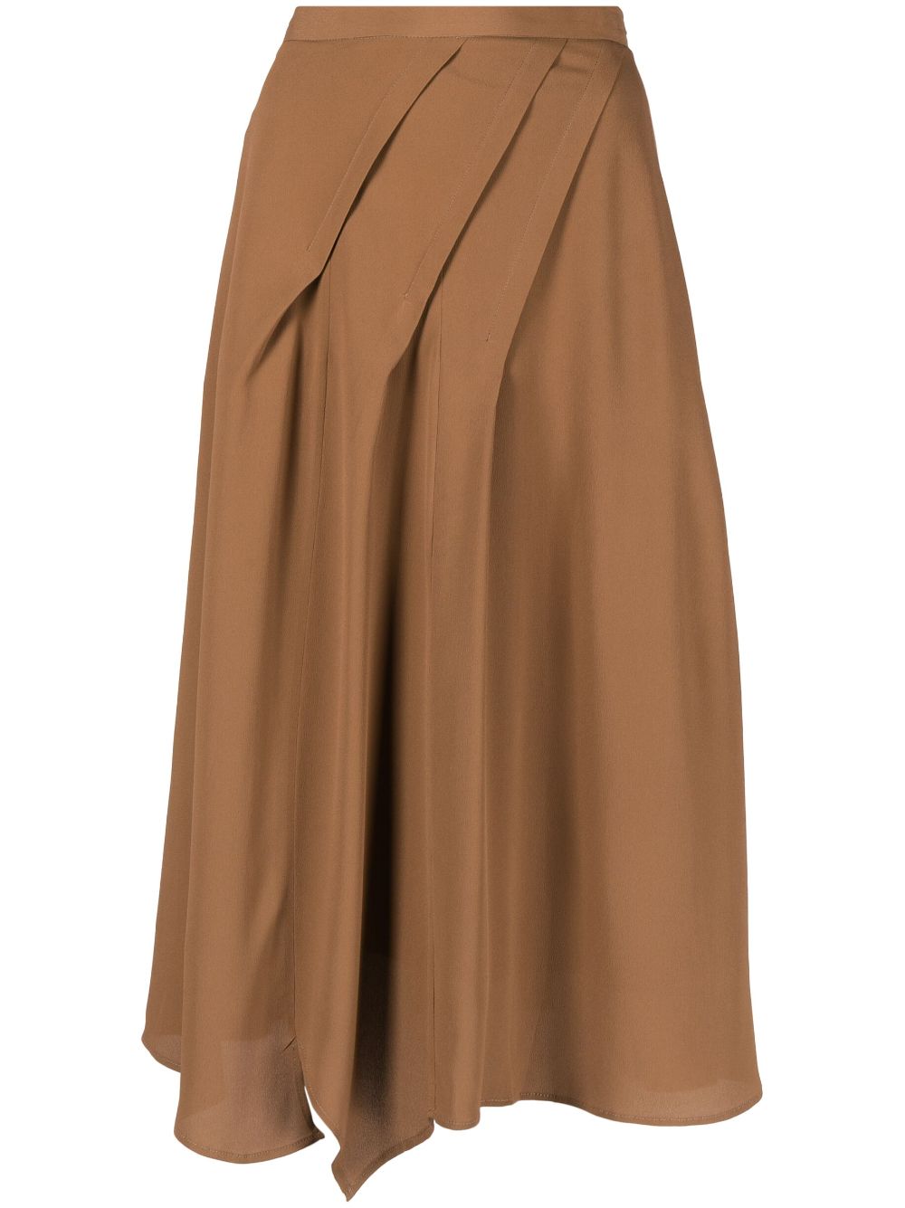 Draped midi skirt - Brown