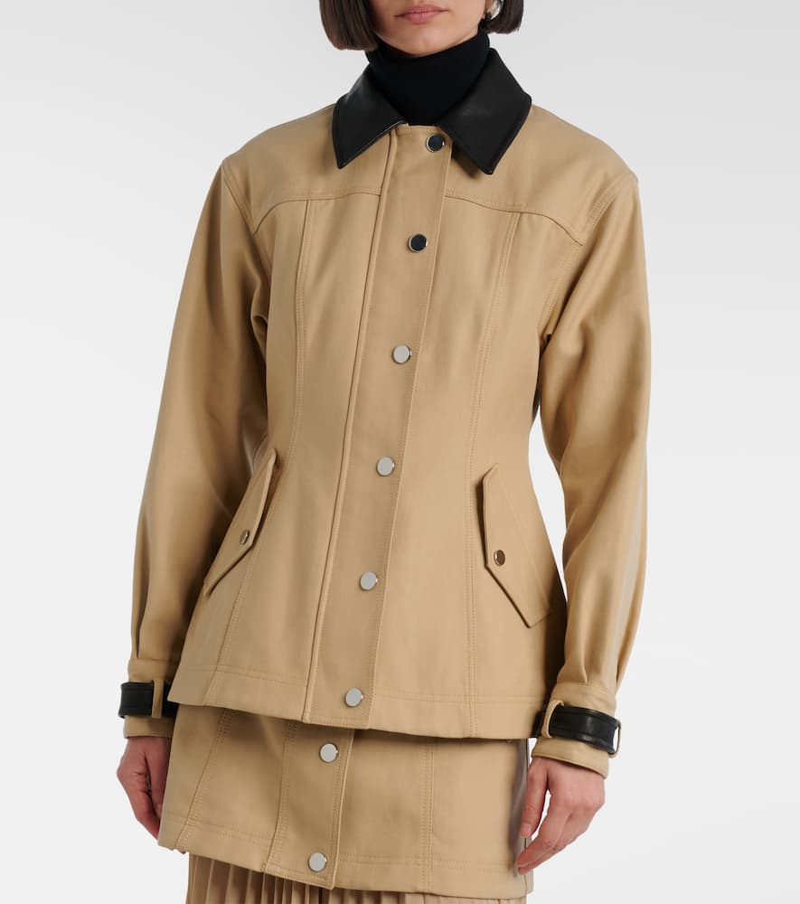 Talla leather-trimmed cotton blouson jacket