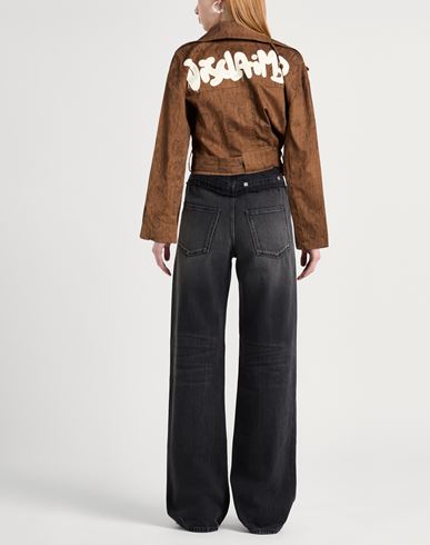Woman Jacket Dark brown Size S Cotton, Elastane