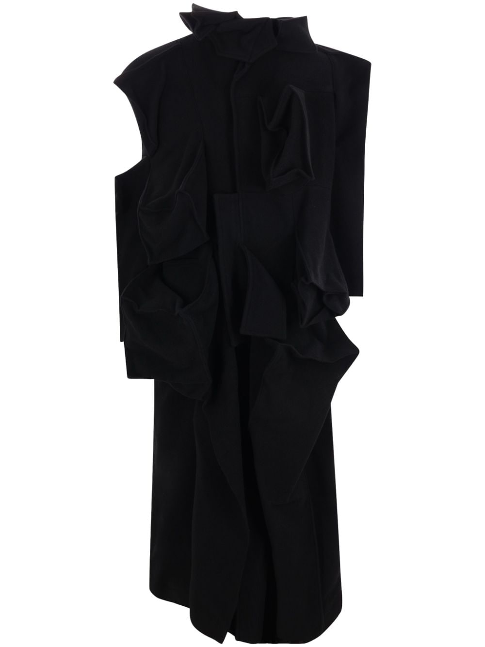 Draped coat - Black