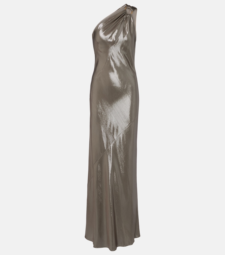 Odissea one-shoulder lamé gown