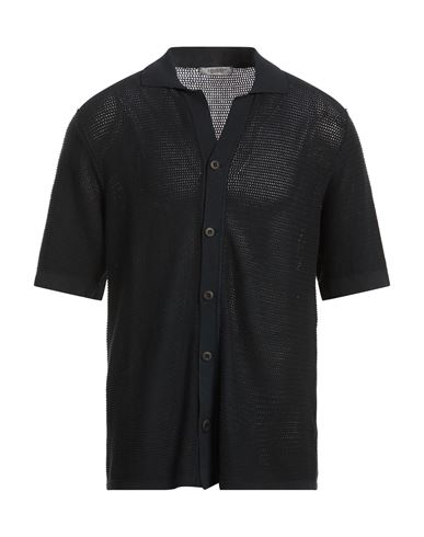Man Cardigan Midnight blue Size XL Cotton