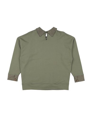 Dondup Kid Girl Sweatshirt Military green Size 12 Cotton, Viscose