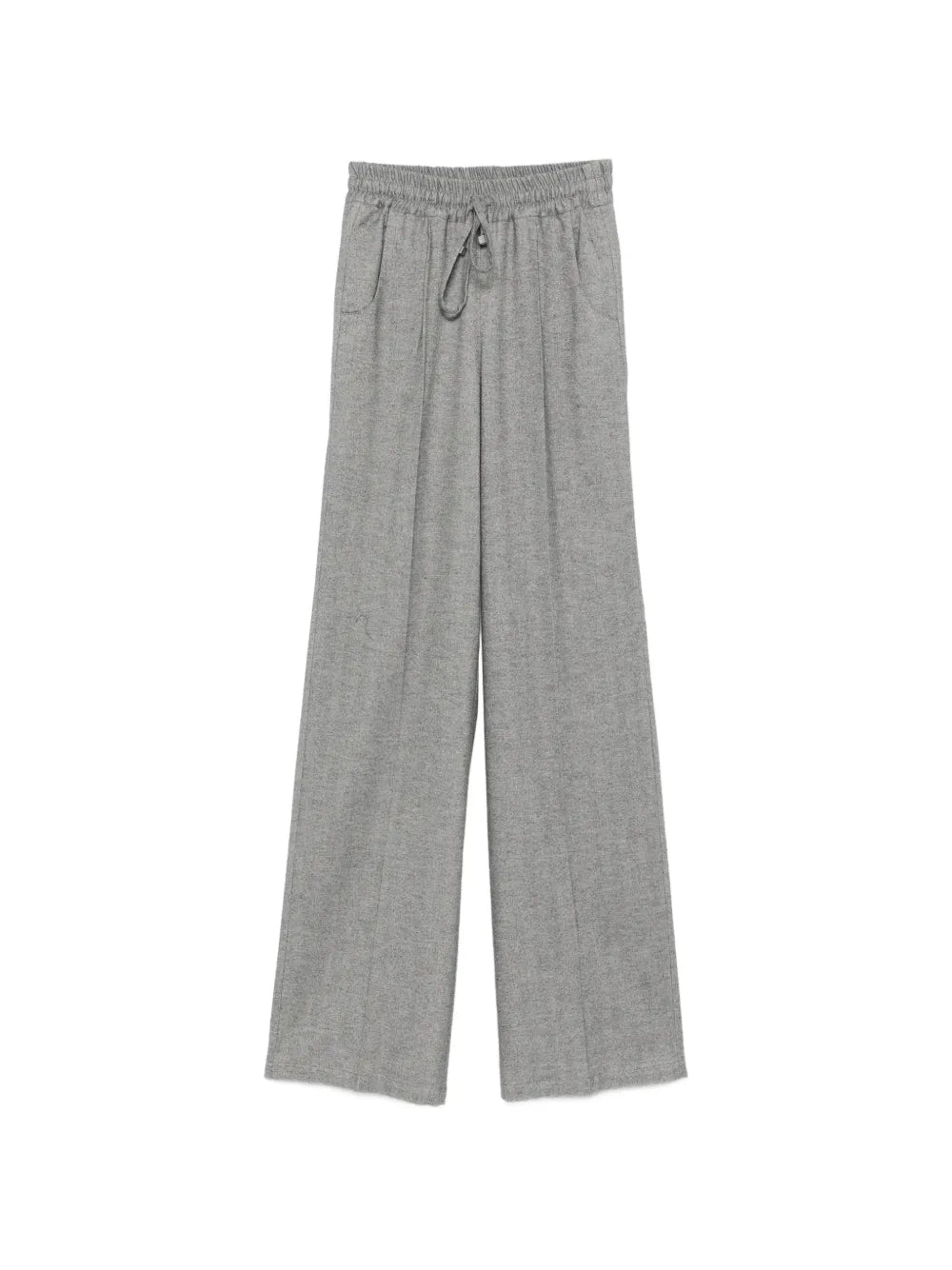 Herringbone-Pattern Drawstring Trousers — Grey