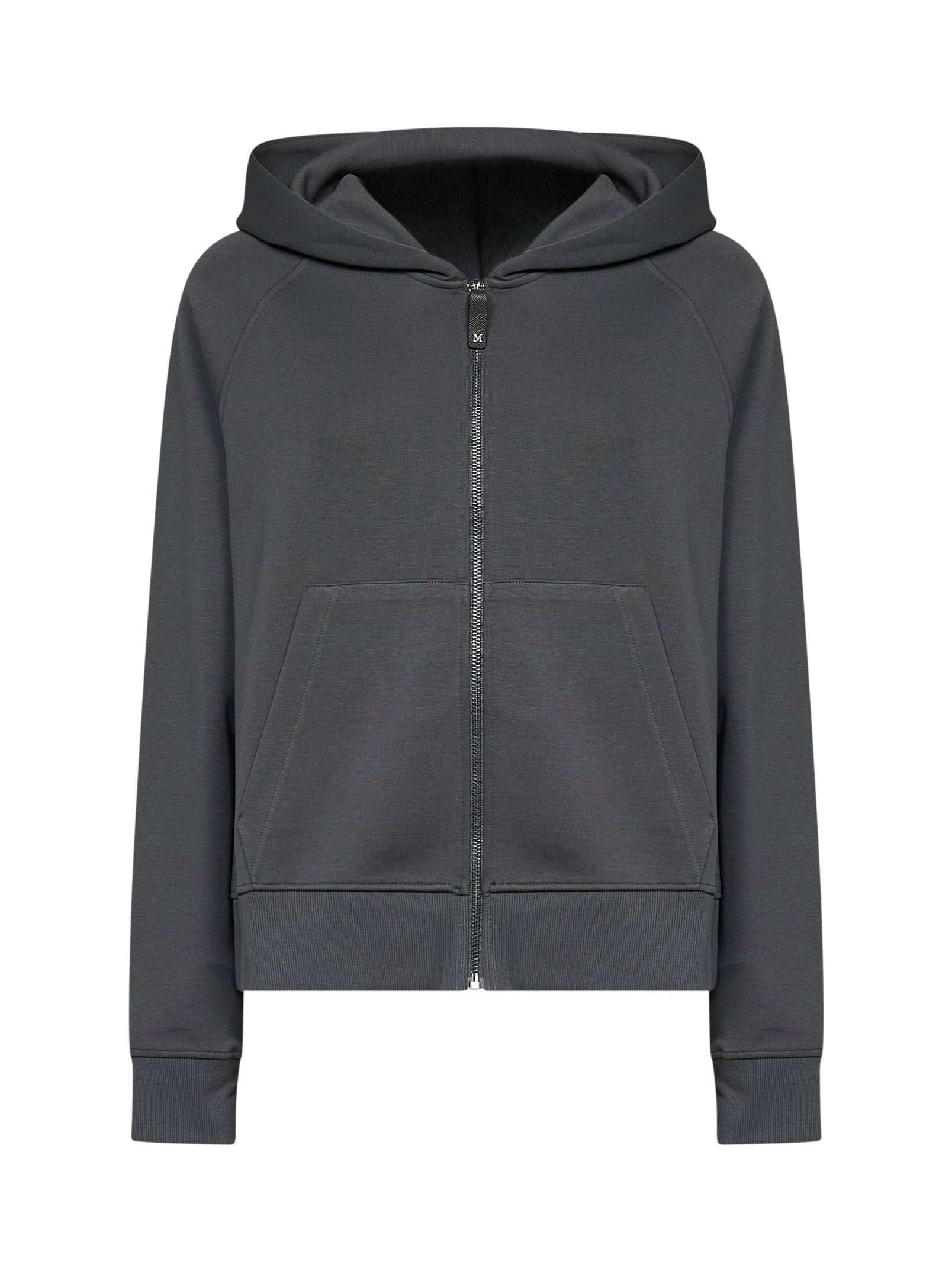 Cotton-Blend Zip-Up Hoodie — Gray