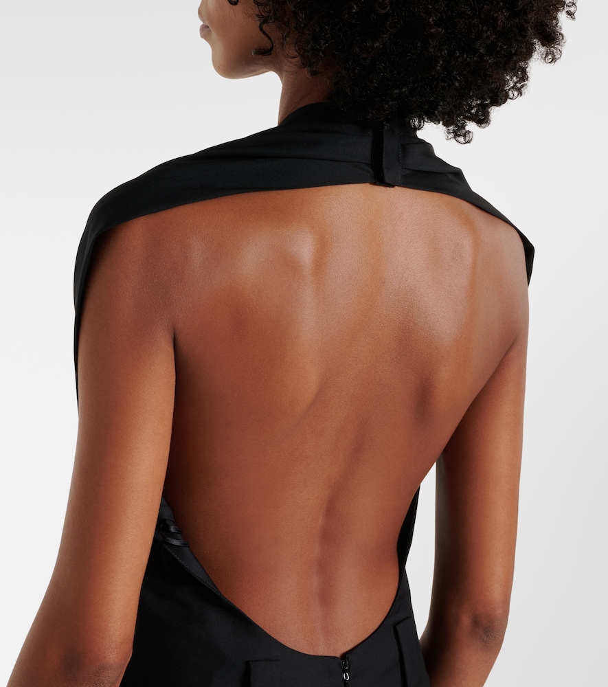 Halterneck virgin wool jumpsuit