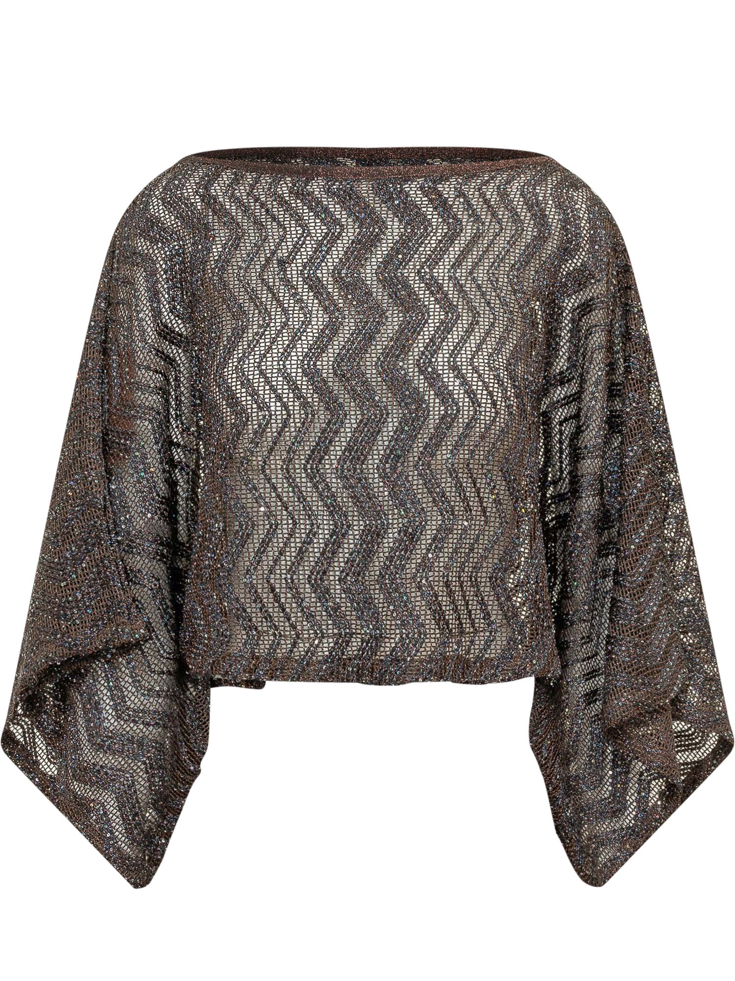 Short Sleeved Metallic Knit Top