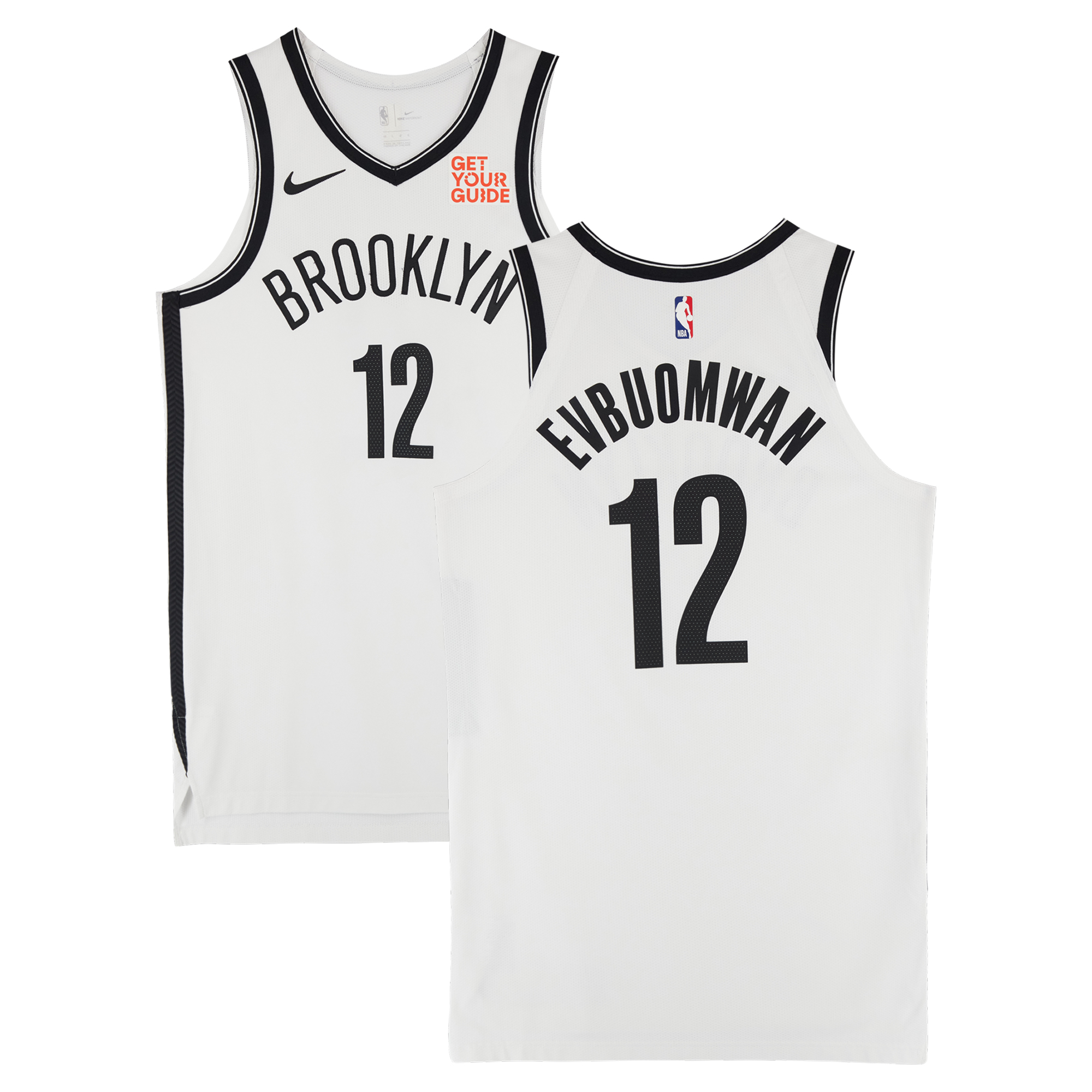 Tosan Evbuomwan Brooklyn Nets Game-Used #12 White Nike Jersey vs. Houston Rockets on February  2025