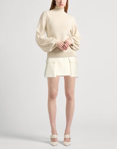 Woman Mini skirt Cream Size 2 Cotton, Elastane