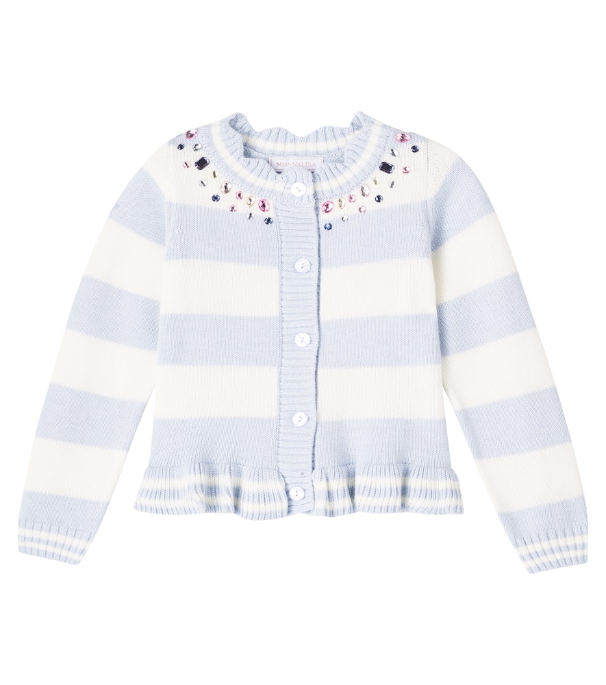 Embellished striped cardigan