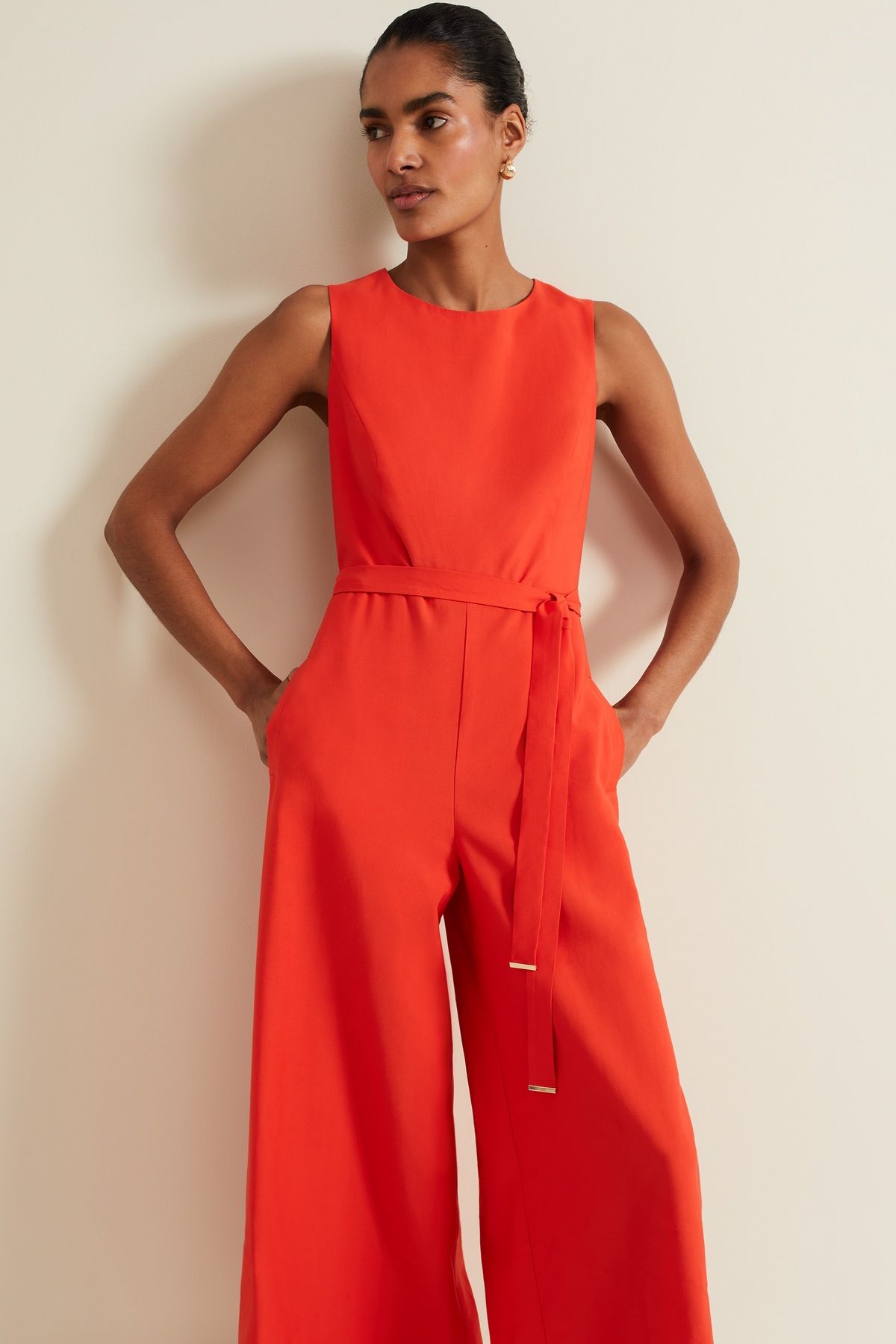 Phase Eight Women's Marta Sleeveless Wide-Leg Jumpsuit in Scarlet