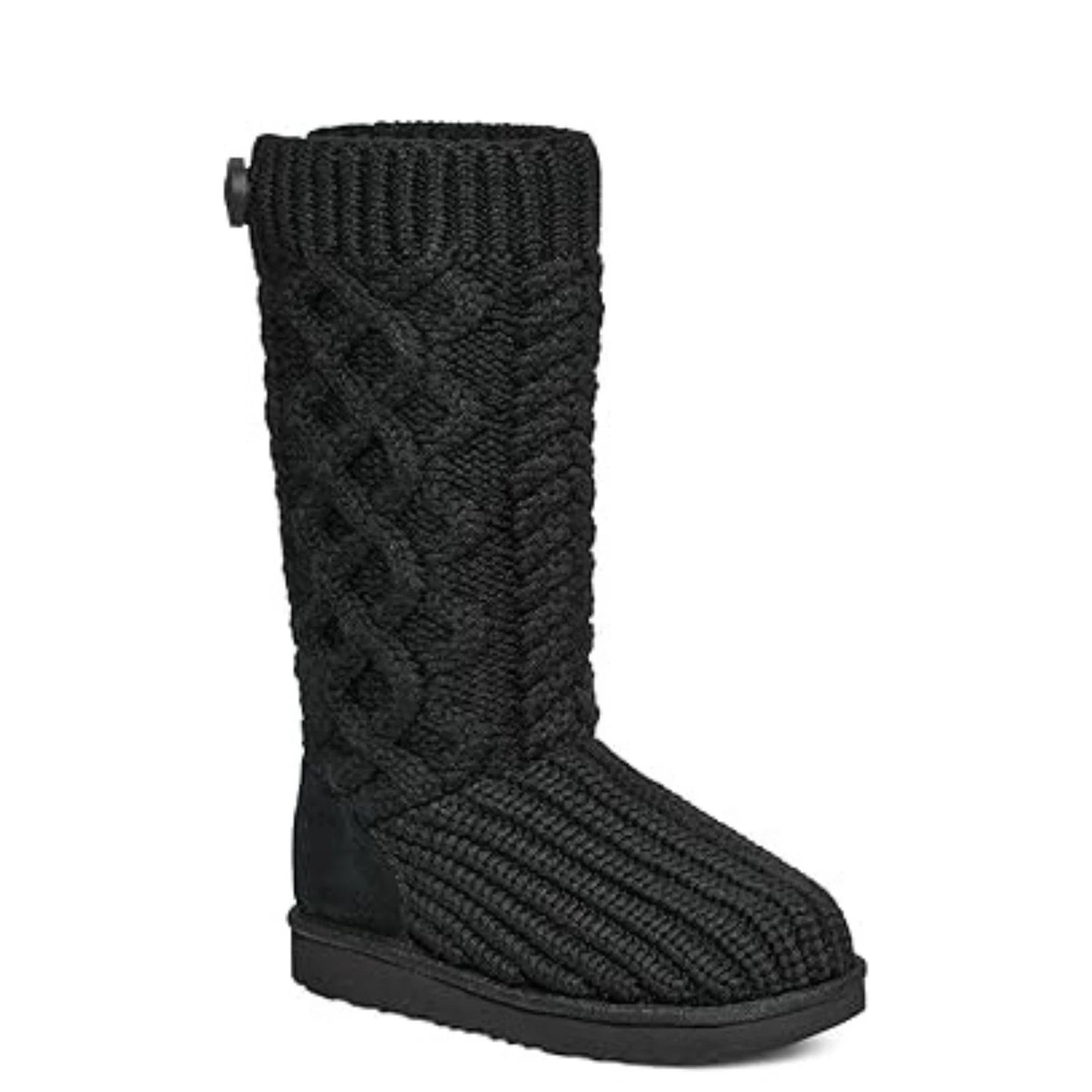 Classic Cardi 1143702T-001 Black Cabled Knit Mid Calf Boot JZZ1230