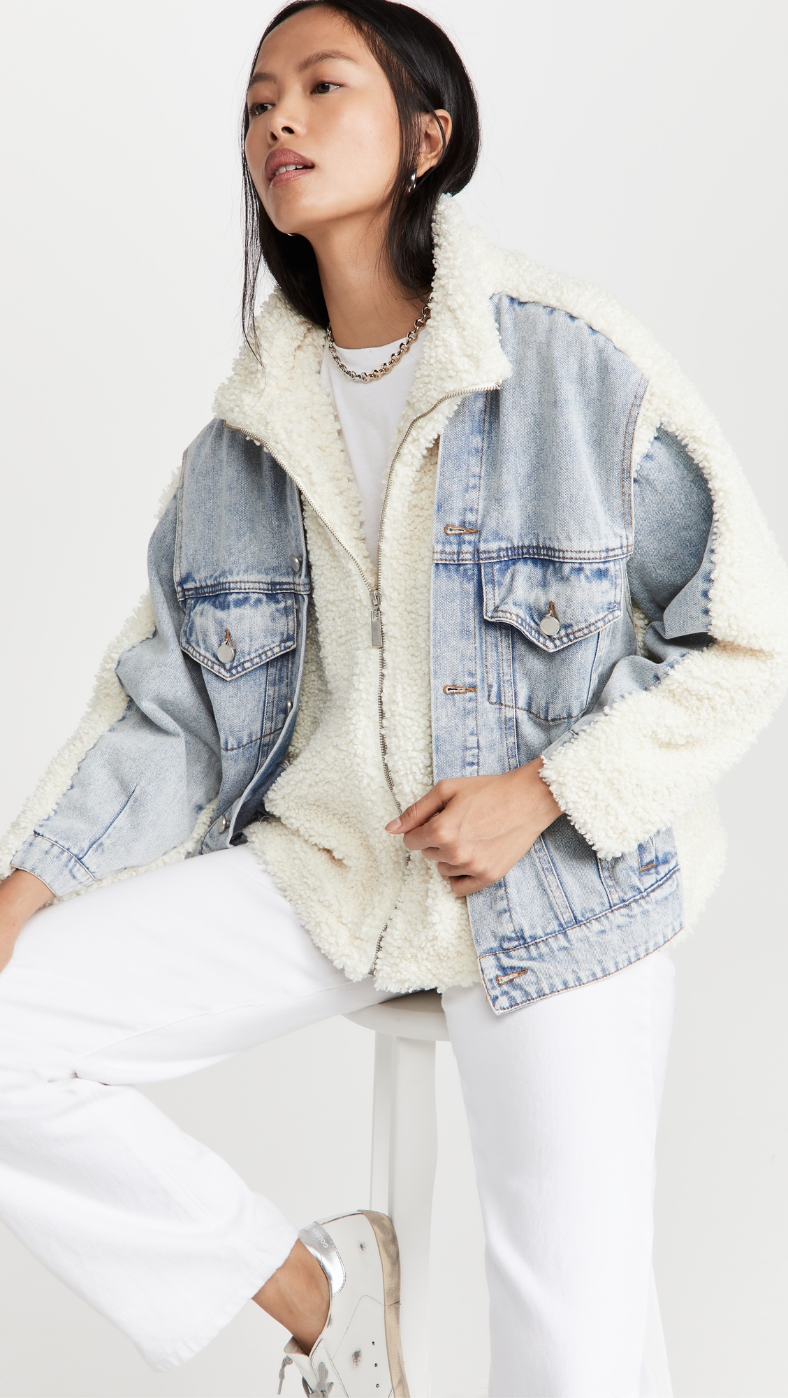 Bear Hug Denim Sherpa Jacket Bear Hug