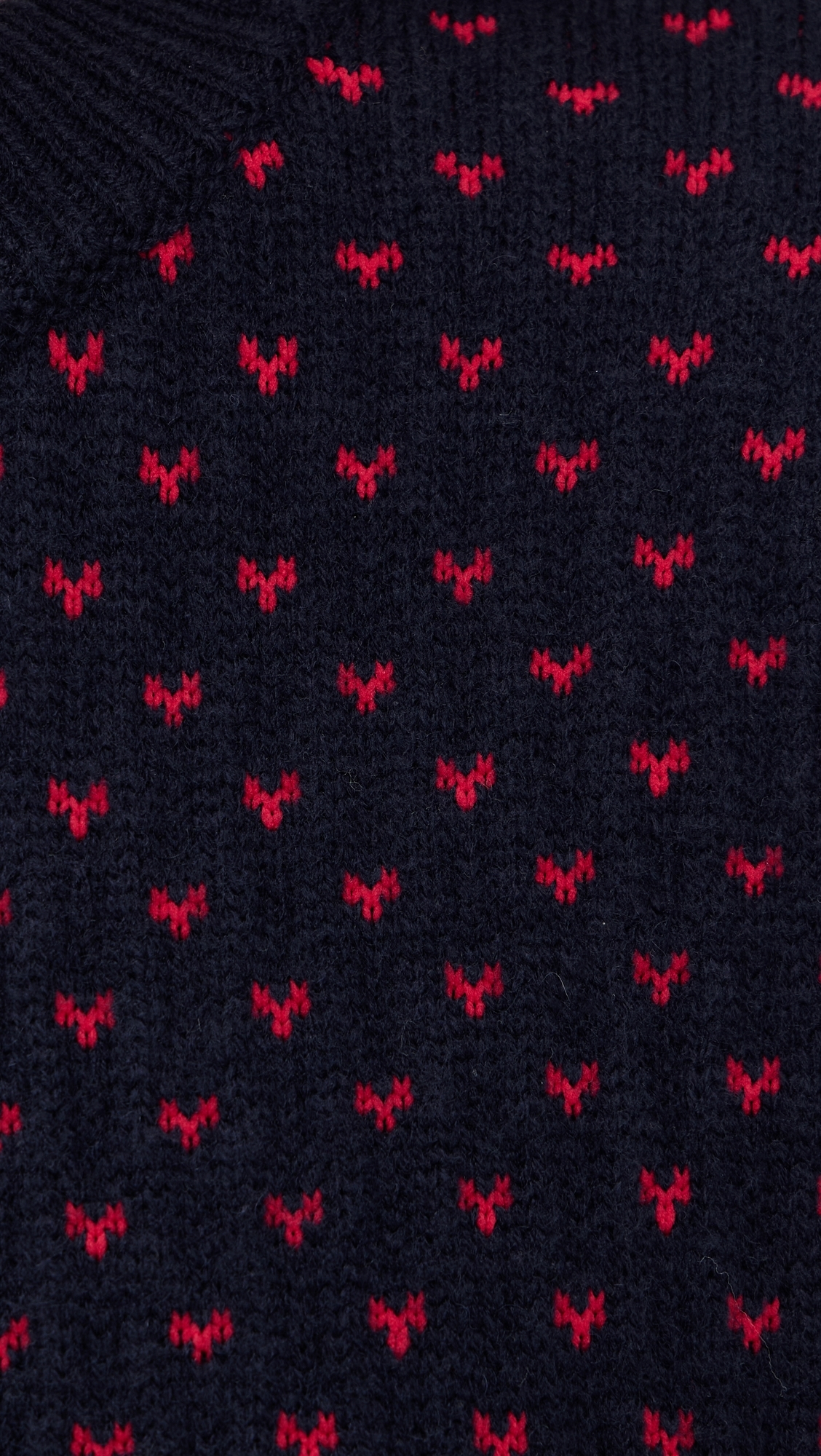 Hanna Sweater Navy Red Hearts