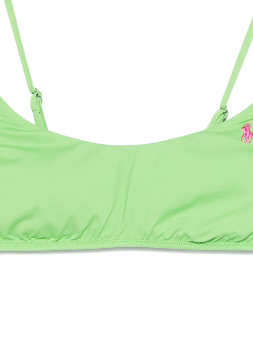 Green Round Neck Bikini Top