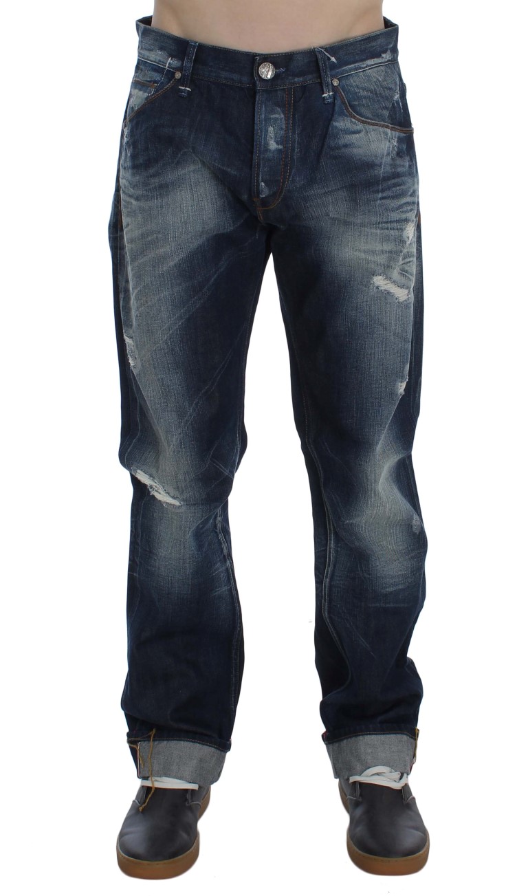 Acht Blue Wash Cotton Denim Regular Fit Men's Jean