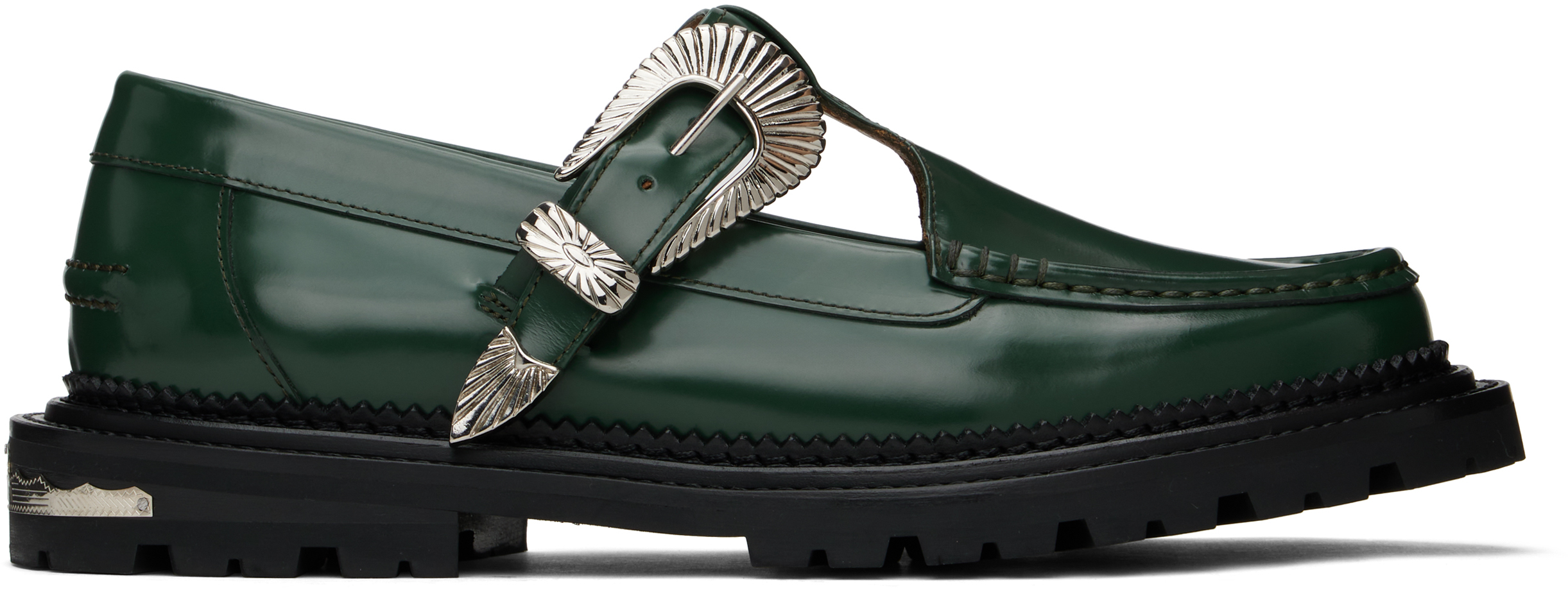 Toga Virilis Green Polished Loafers