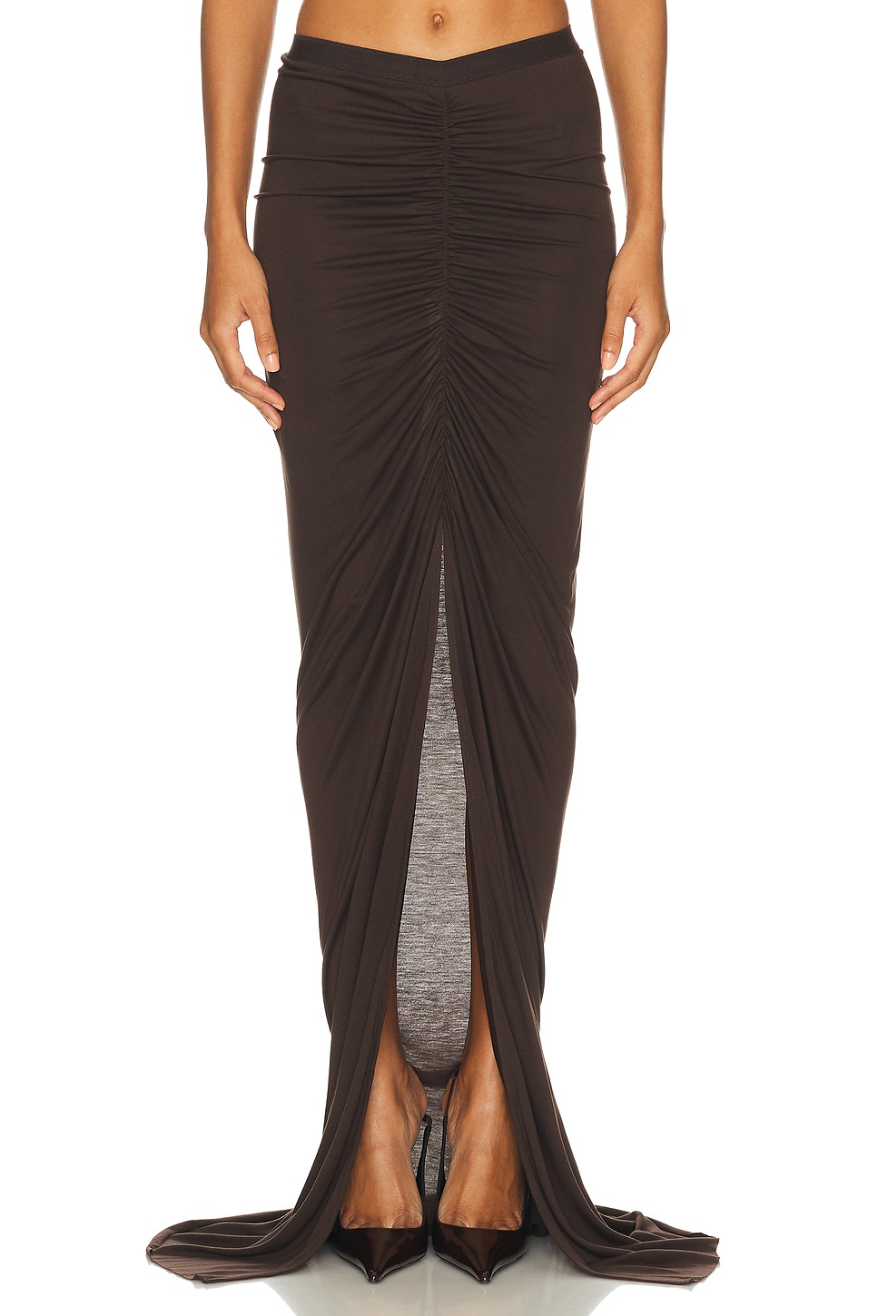 RICK OWENS LILIES Poppy Skirt in Raisin - Orange. 44 also