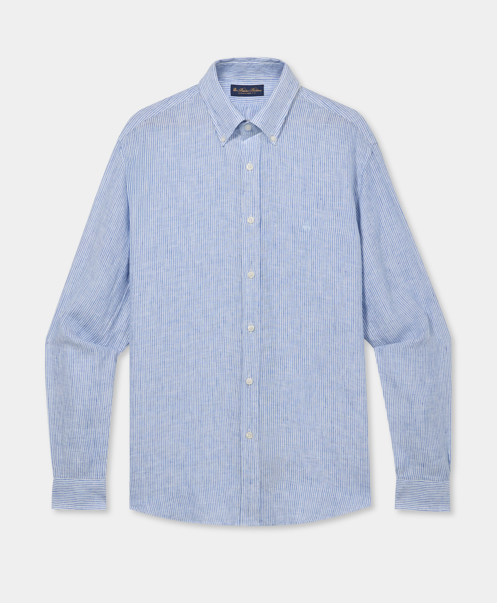 Regular Fit Linen Shirt With Button Down Collar