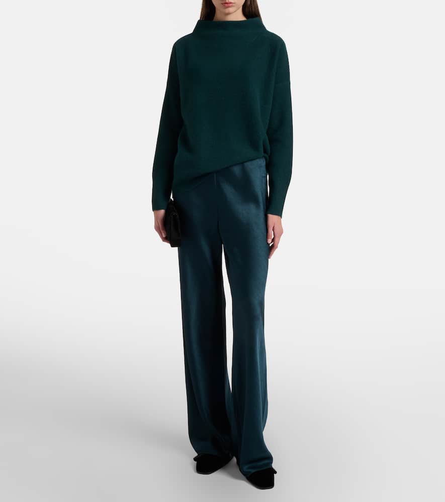 High-rise satin wide-leg pants