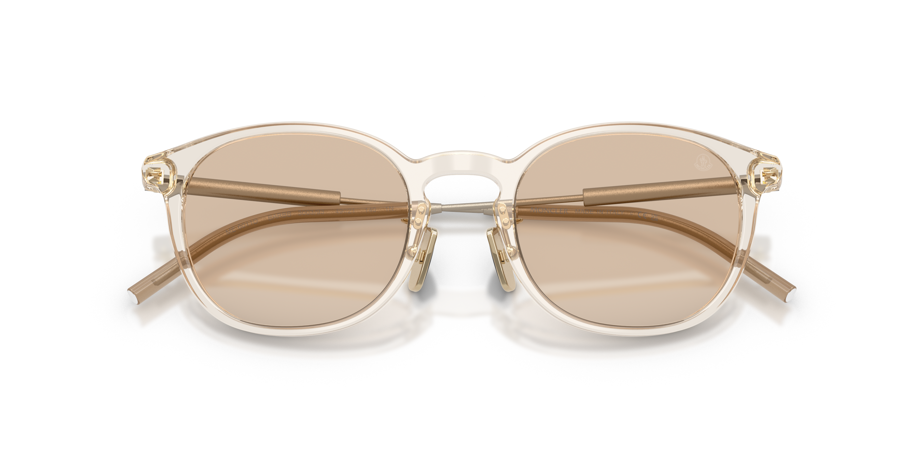 Moncler Unisex Moncler ME6011D BARBB 300393 Gafas de sol Acetato Transparente Marrón Redonda Norma