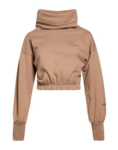 Woman Sweatshirt Taupe Size M Cotton