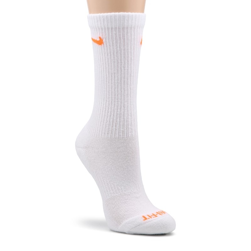 Men's 6 Pack Large Everyday Plus Cushion Crew Socks (White/Multi)
