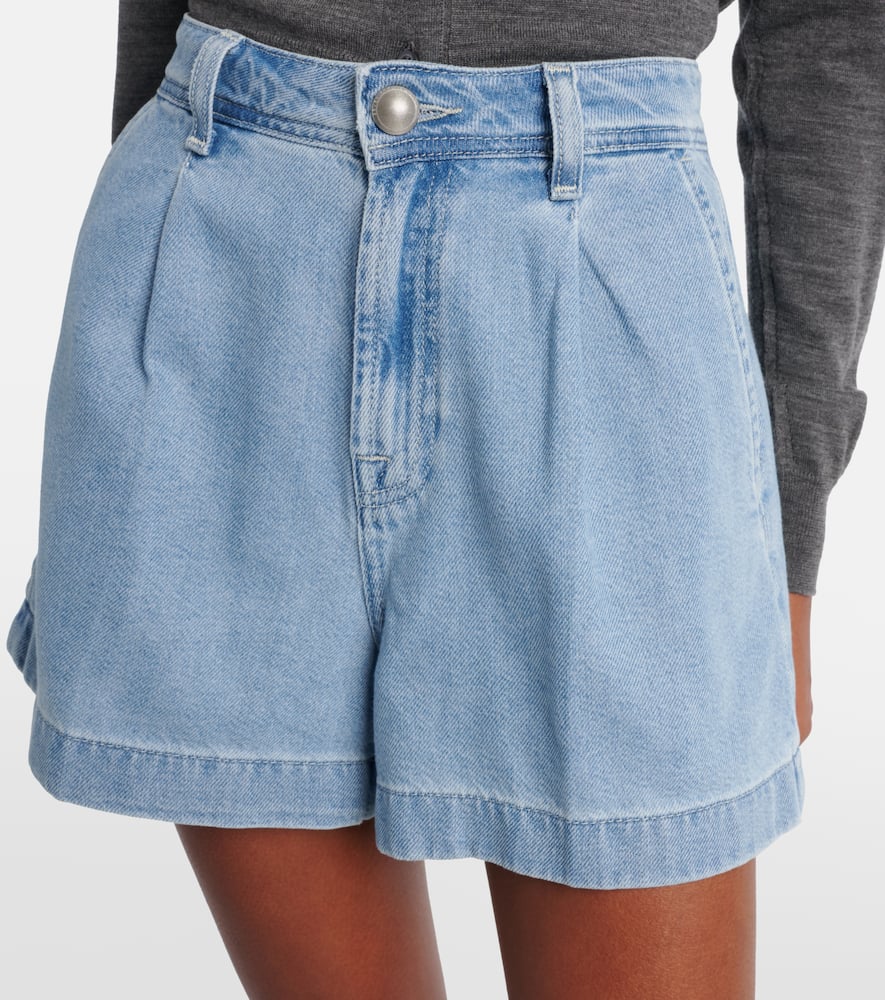 Hana pleated denim shorts