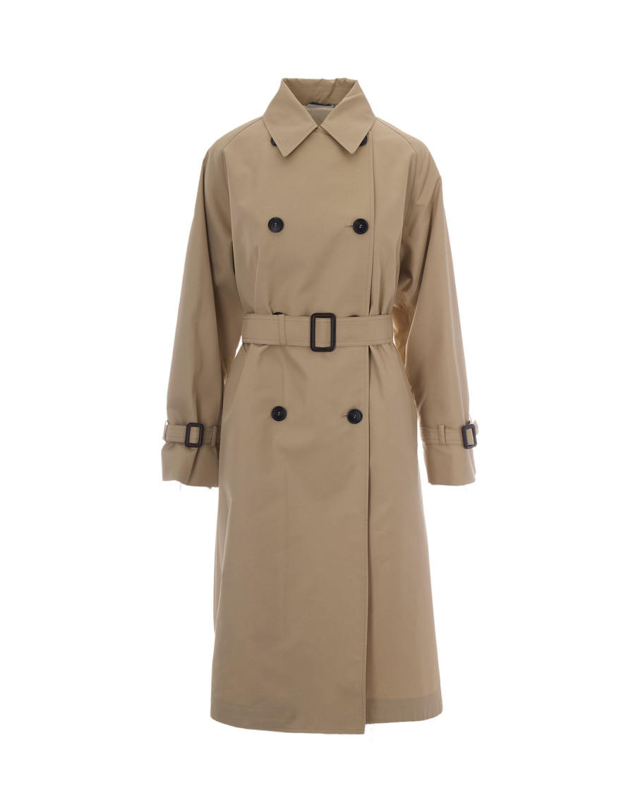 Beige Shirt Collar Trench Coat