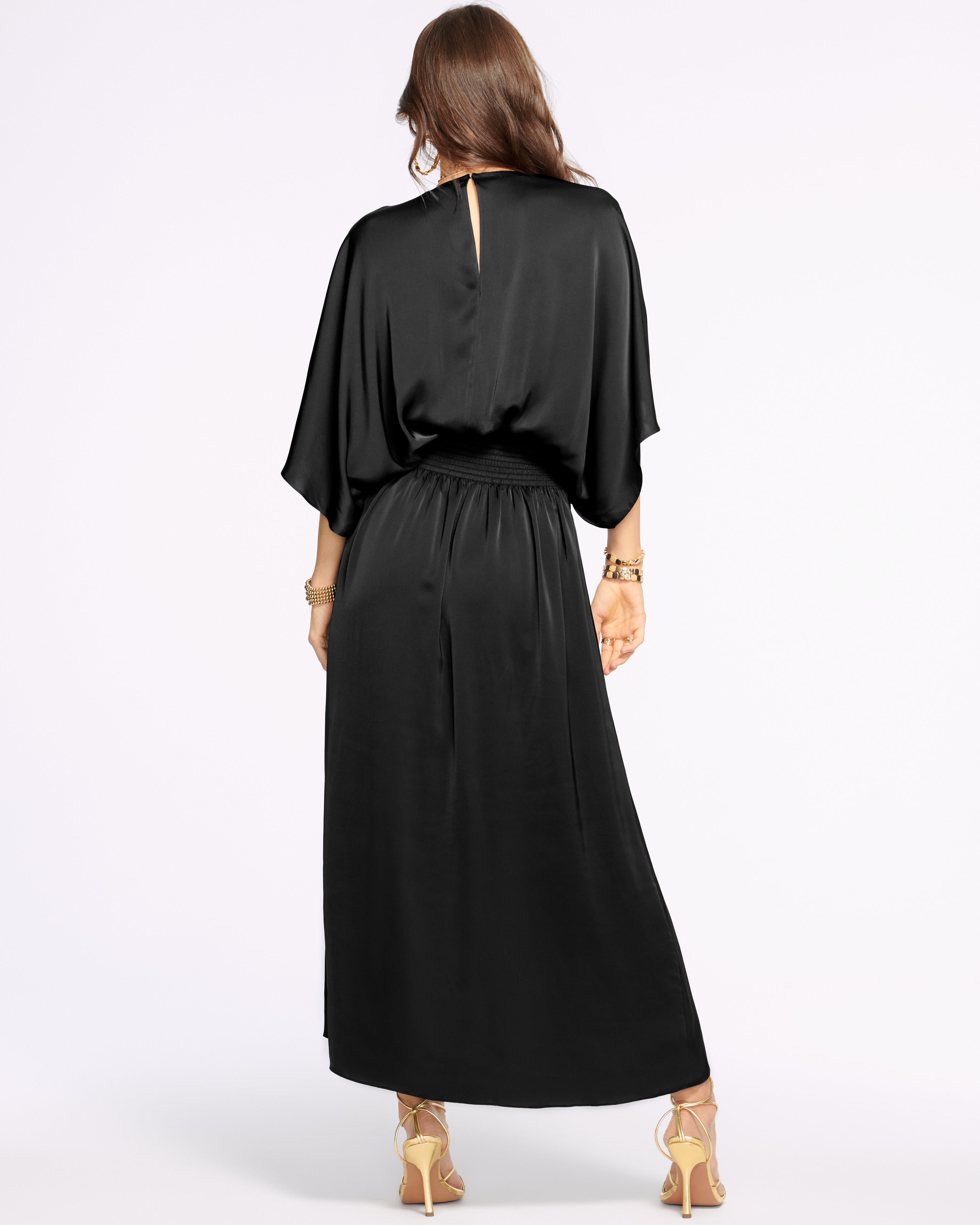 Adiel Wrap Midi Dress in Navy
