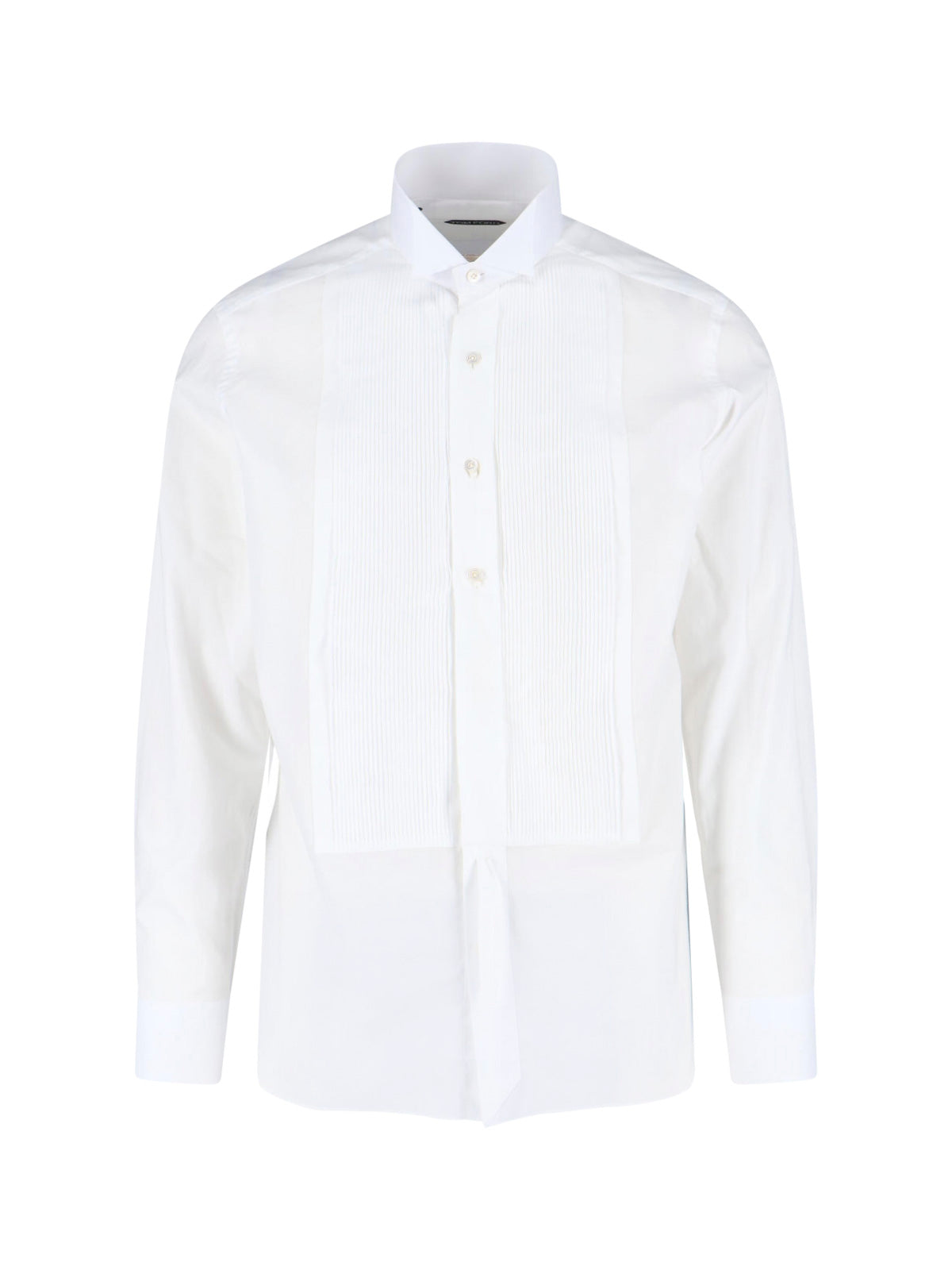 Italian-Style Cotton Dress Shirt with Mother-of-Pearl Buttons