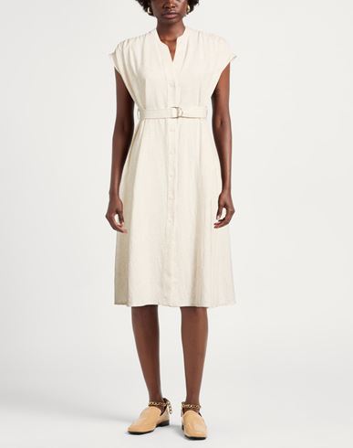Woman Midi dress Ivory Size 2 Polyester, Viscose, Linen
