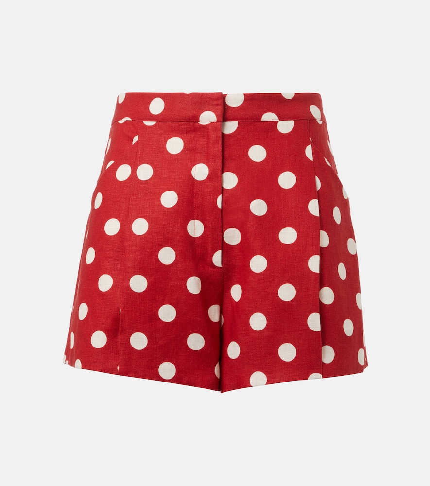 Posse Rosalie polka-dot linen shorts