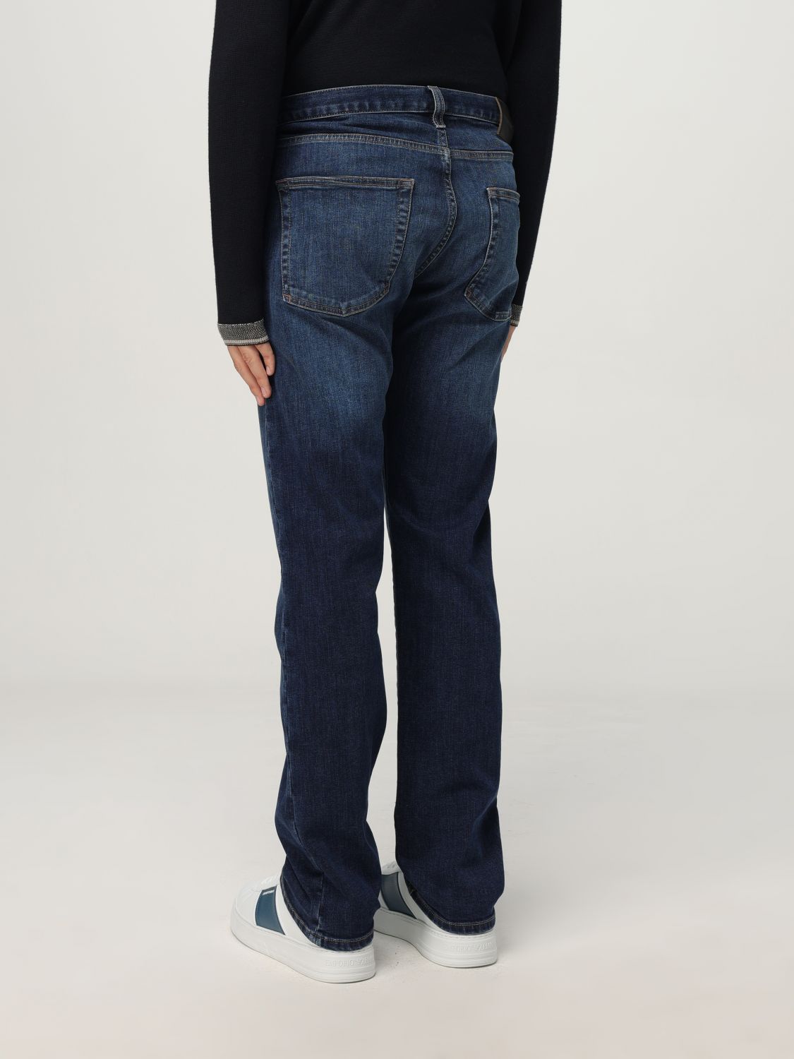 Emporio Armani logo-patch jeans - Blue