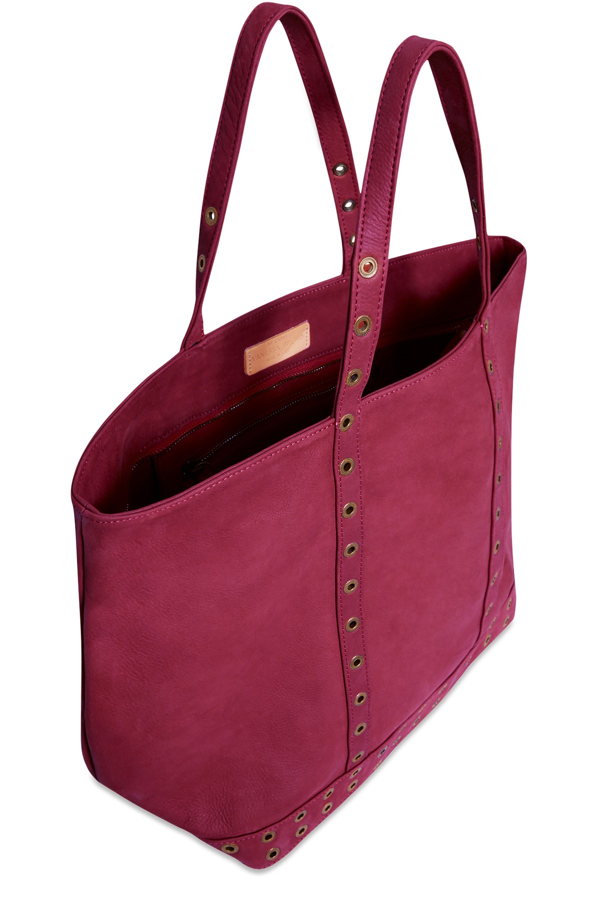 Suede leather L cabas tote bag