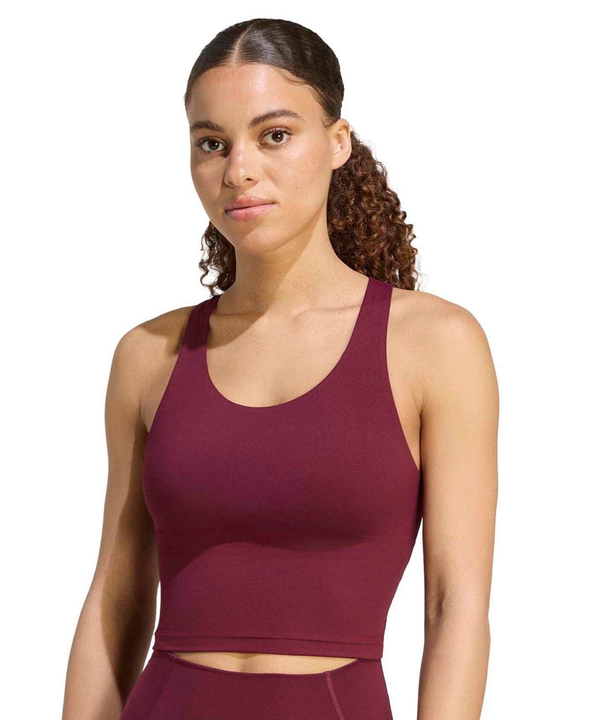 Women's Low-Impact Cropped Scoop Neck Tank - Maroon