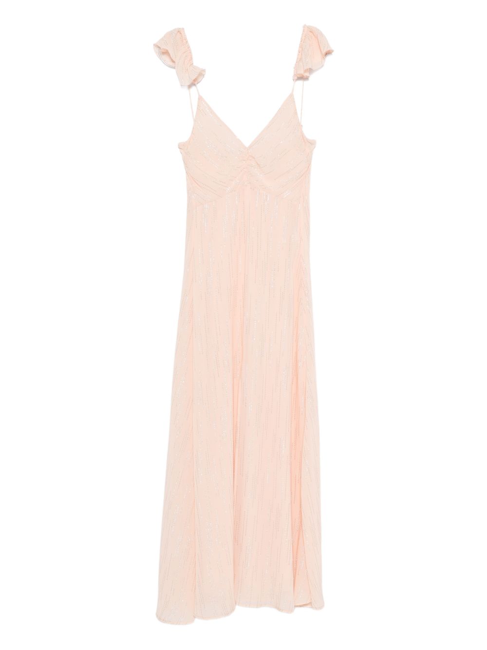 V-necked long dress