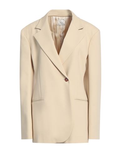 Alysi Chocolat Woman Blazer Beige Size 4 Polyester, Viscose, Elastane