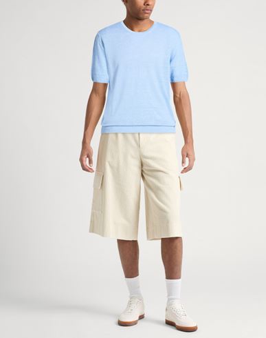 Man Sweater Light blue Size 3XL Linen