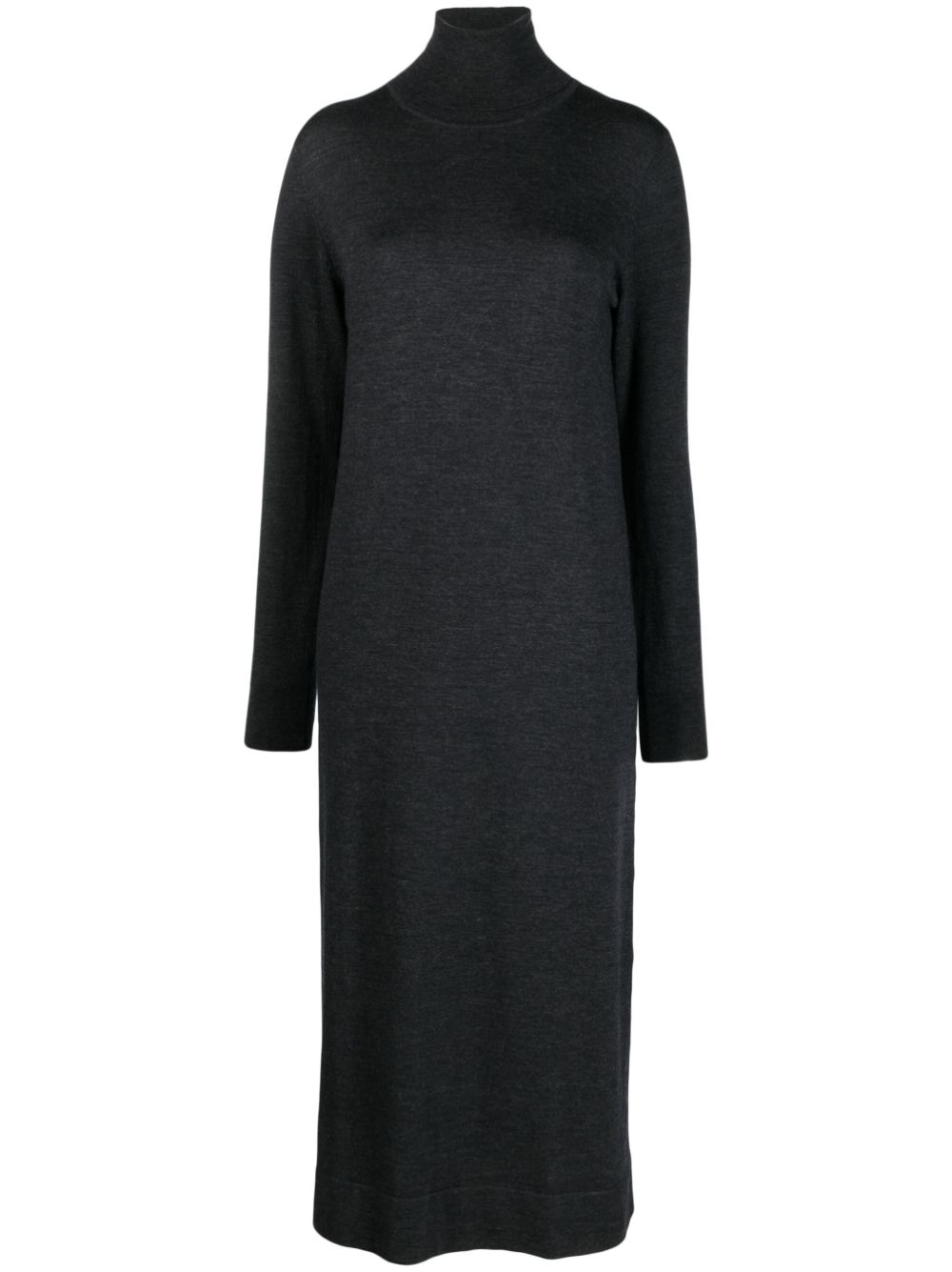 Roll-neck long-sleeved dress - Grey