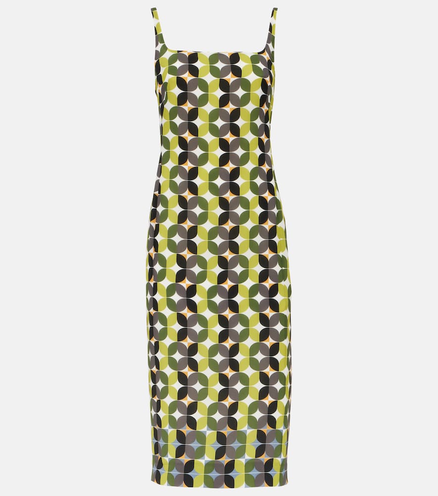Printed crêpe midi dress