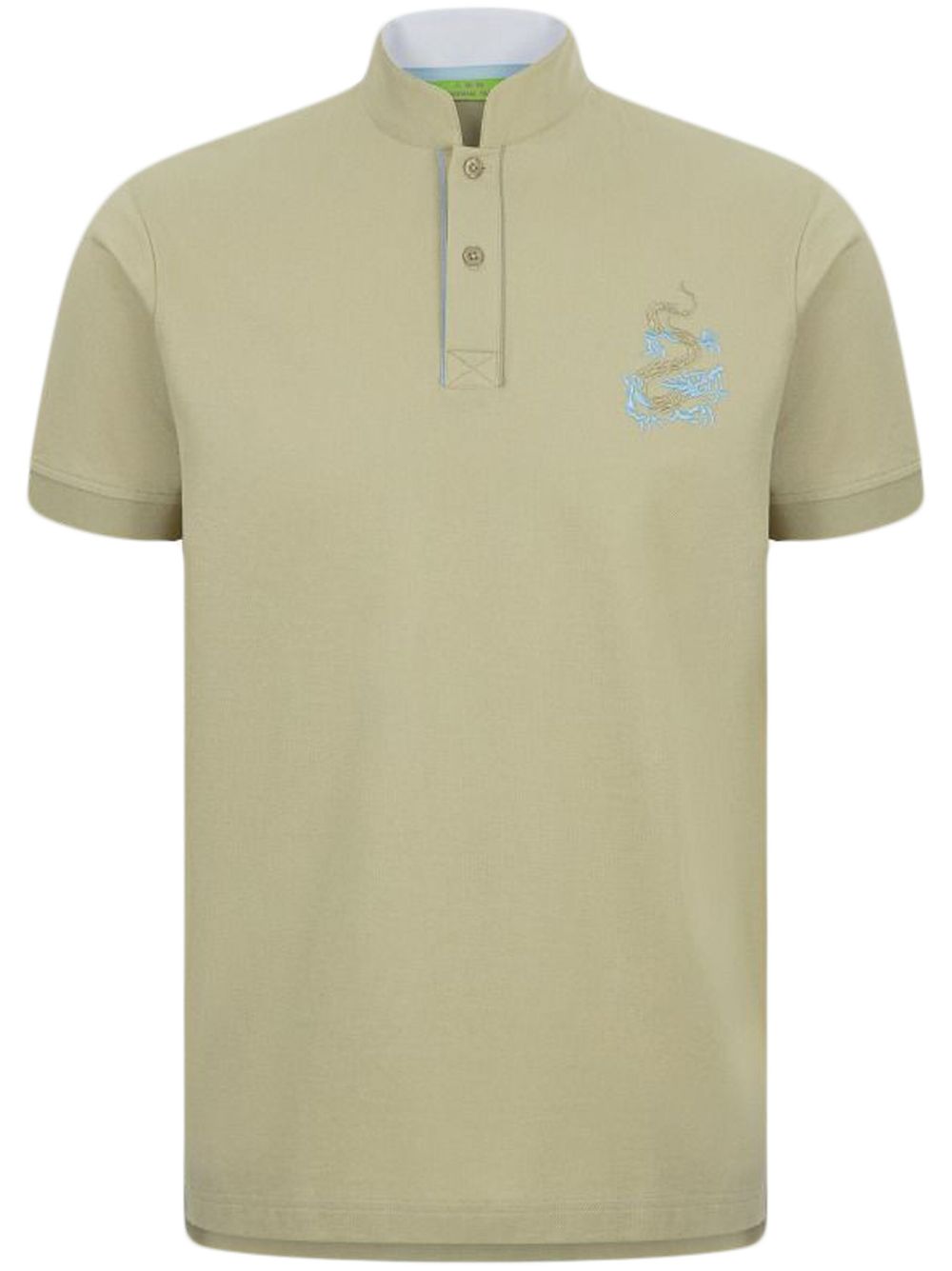 Dragon-embroidered polo shirt - Green