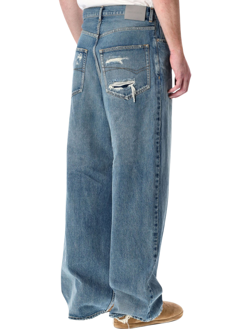 Distressed Wide-leg Jeans
