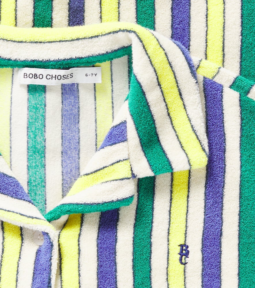Bobo Choses Striped colorblock cotton terry shirt