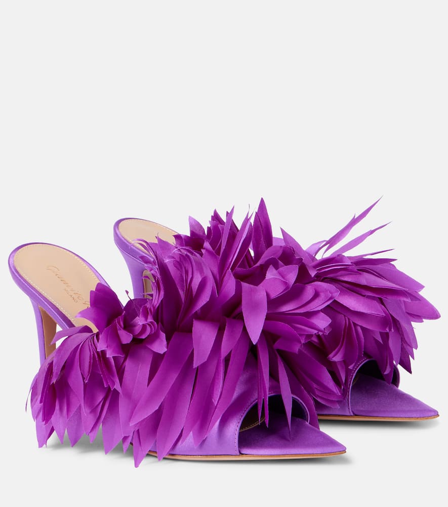 Gianvito Rossi Daniah 85 embellished crêpe satin mules