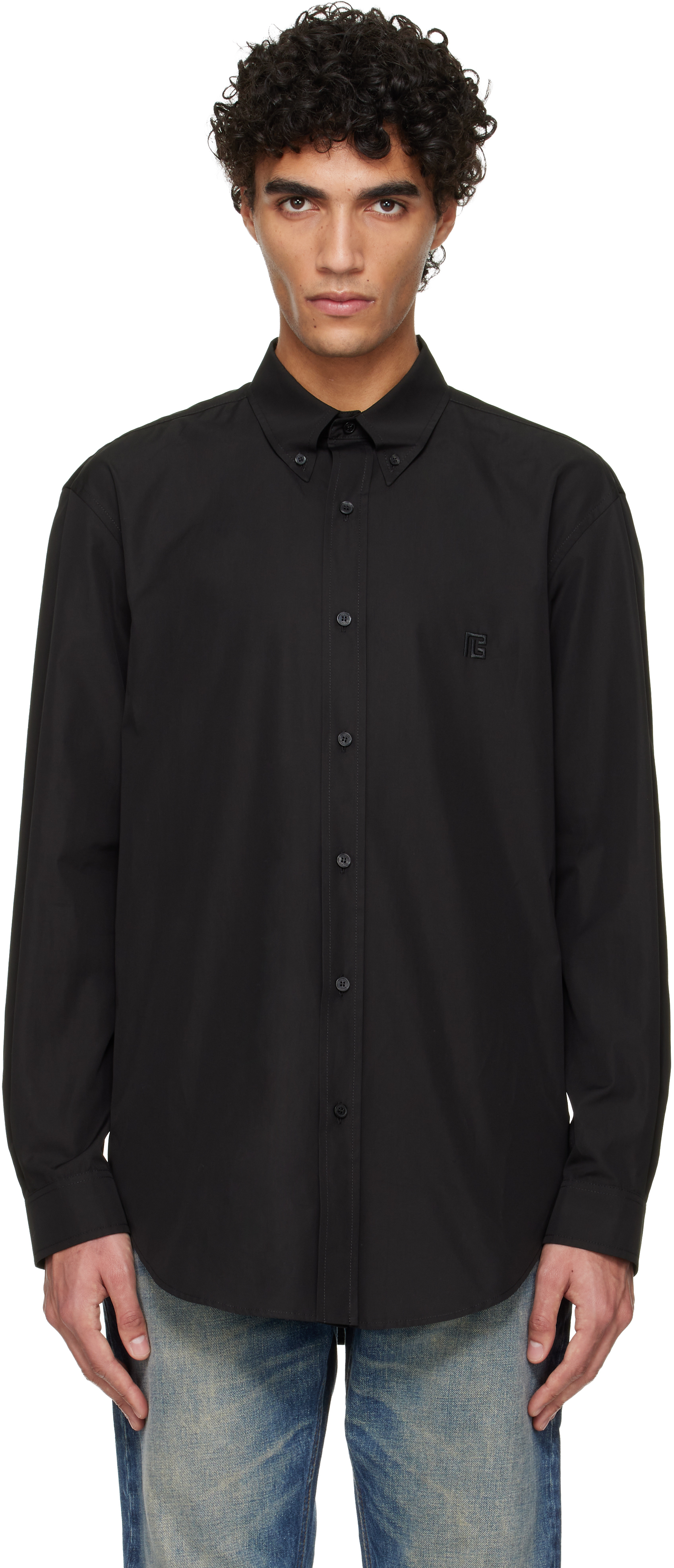 Black Cotton Poplin Shirt