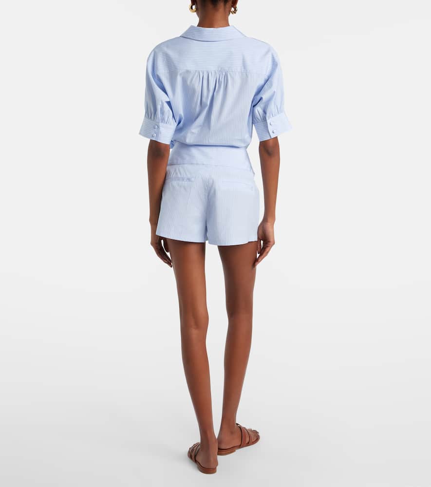 Harbor striped cotton poplin shorts
