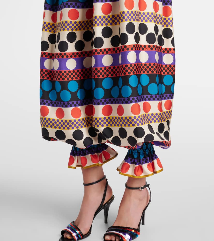 Printed silk culottes