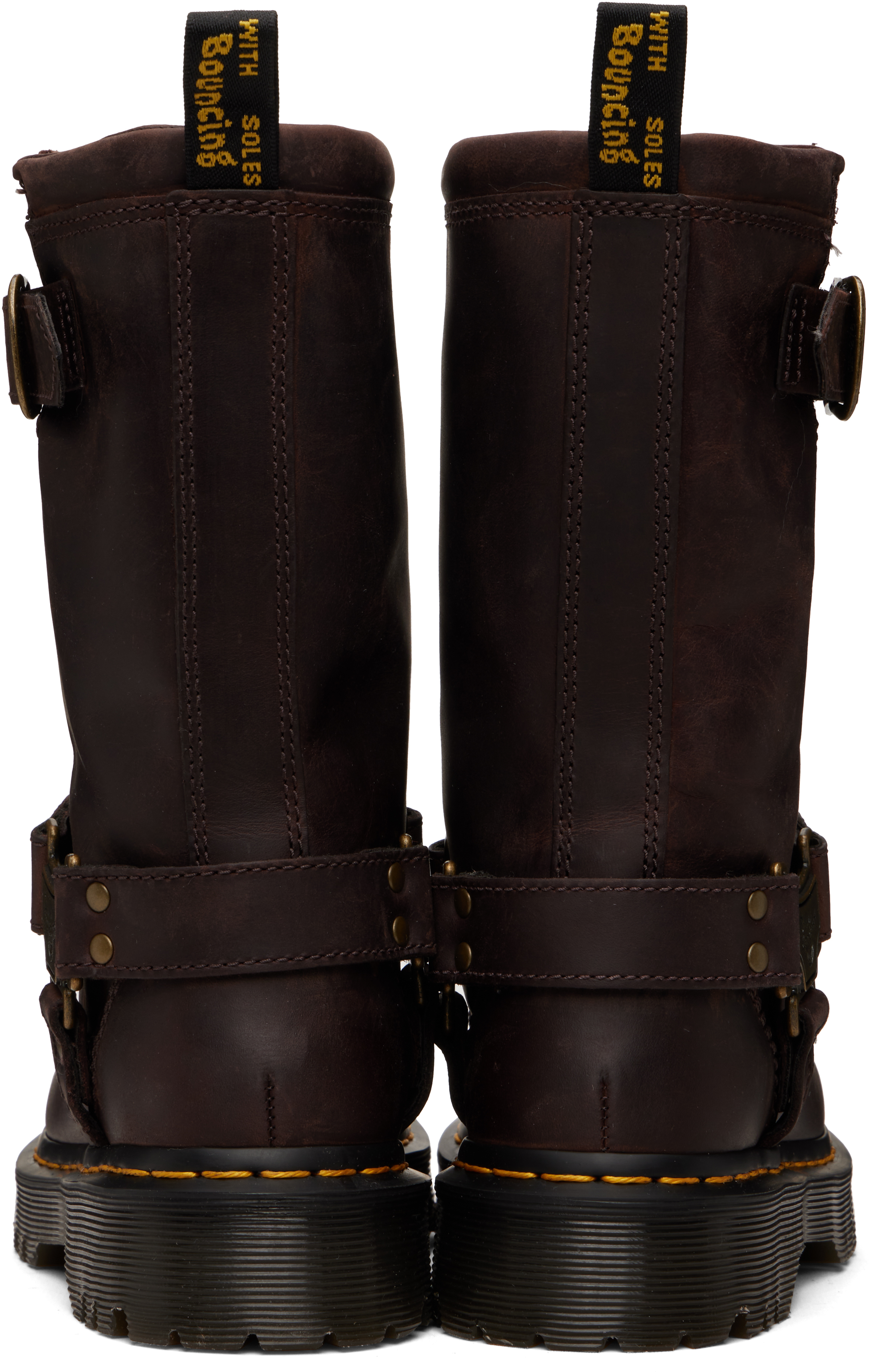 Brown Anistone Hi Leather Biker Boots
