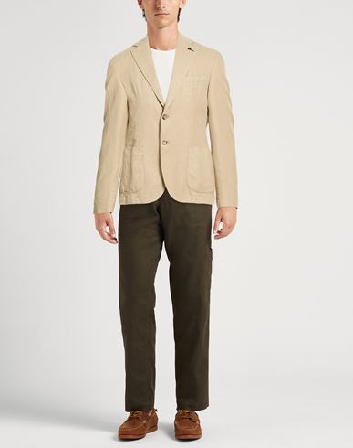 Man Blazer Beige Size 40 Cotton, Linen